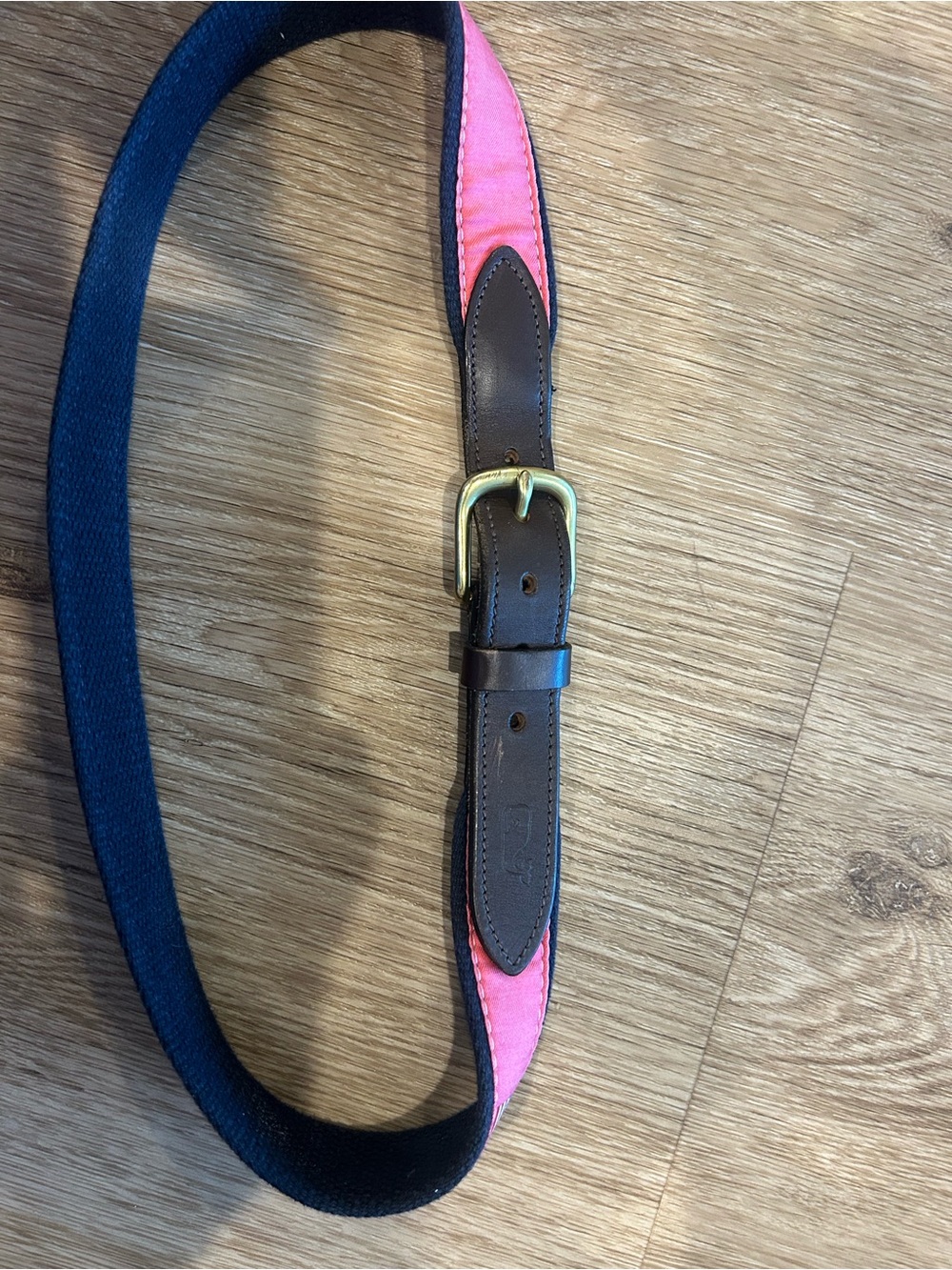 Kids Vineyard Vines Pink Belt with American Flag Embroidery - Picture 5 of 6